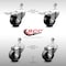 Service Caster 3.5 Inch SS Phenolic Swivel 1/2 Inch Threaded Stem Caster Total Lock Brake, 2PK SCC-SSTSTTL20S3514-PHS-121315-2-S-2 - alternate 1
